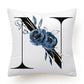 Floral Alphabet Cushion Cover - Initial Personalised Pillow Case - Just Kidding Store