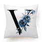 Floral Alphabet Cushion Cover - Initial Personalised Pillow Case - Just Kidding Store