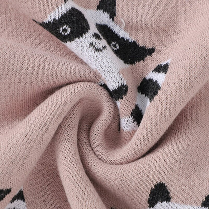 Little Raccoon Baby Childrens Cotton Knitted Blanket - Just Kidding Store