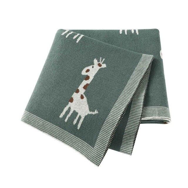 Little Giraffe Baby Children Cotton Knit Blanket - Just Kidding Store