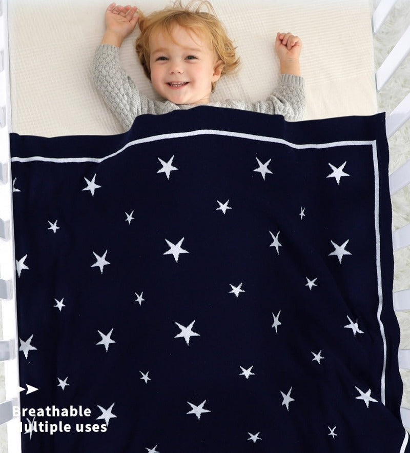 Starry Night Baby Nursery Cotton Knitted Blanket - Just Kidding Store