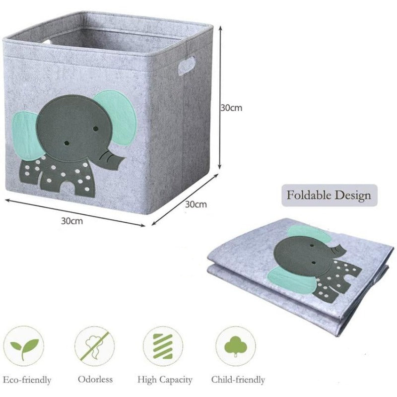 Cube Folding Storage Box Felt Cloth Toys Organizer - Just Kidding Store