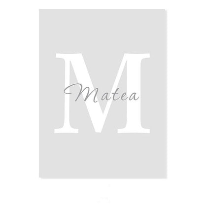 Custom Name Initial Letter Canvas Wall Art Nursery Poster - Just Kidding Store