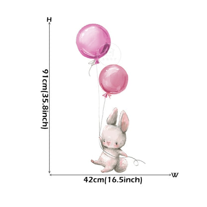 Balloon Bunny Wall Decals - Nursery Wall Stickers - Just Kidding Store