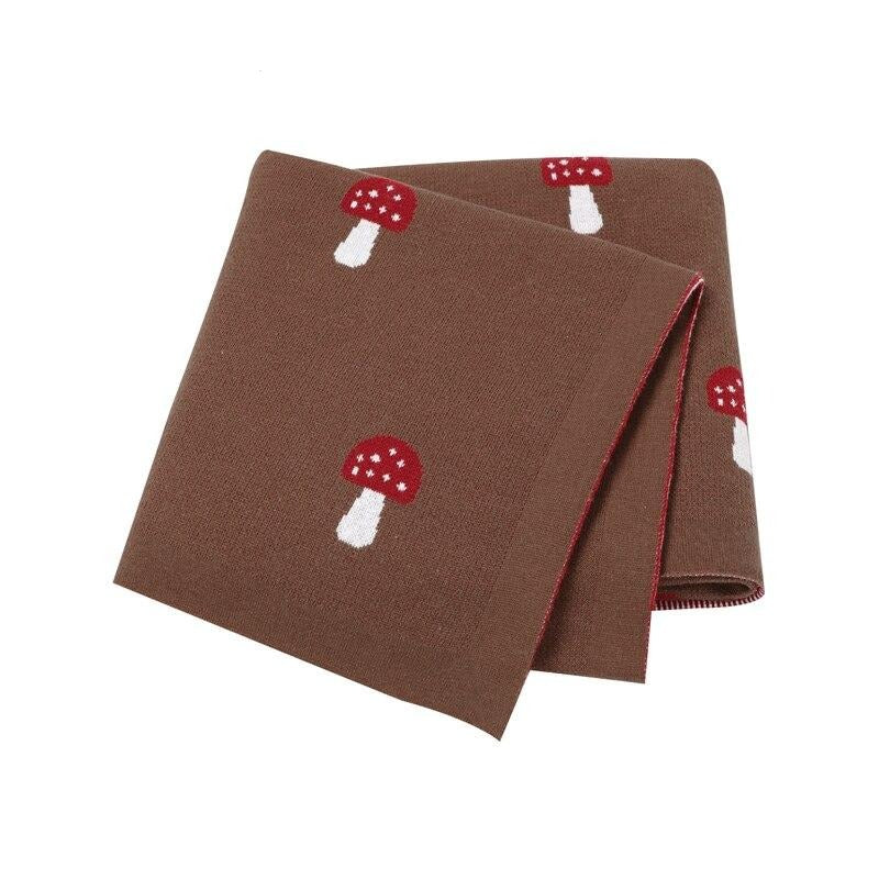 Forest Mushroom Baby Childrens Cotton Knit Blanket - Just Kidding Store