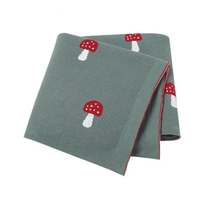 Forest Mushroom Baby Childrens Cotton Knit Blanket - Just Kidding Store