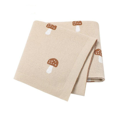 Forest Mushroom Baby Childrens Cotton Knit Blanket - Just Kidding Store