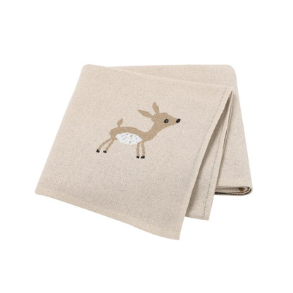 Little Fawn Baby Children's Cotton Knitted Blanket - Just Kidding Store