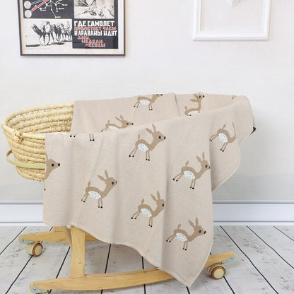 Little Fawn Baby Children's Cotton Knitted Blanket - Just Kidding Store