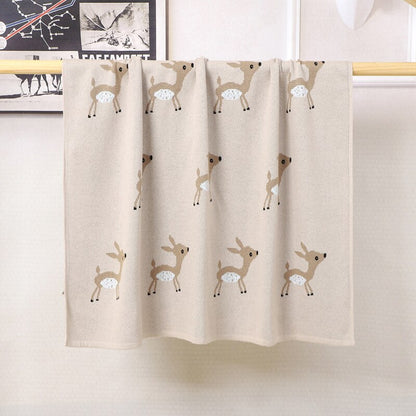 Little Fawn Baby Children's Cotton Knitted Blanket - Just Kidding Store