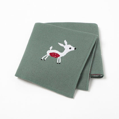 Little Fawn Baby Children's Cotton Knitted Blanket - Just Kidding Store