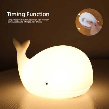 Big Whale LED Night Light - Tap Control Color Changing Lamp - Just Kidding Store
