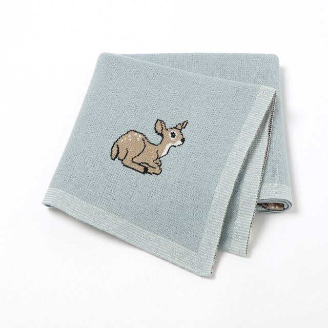 Baby Deer Cotton Knitted Blanket