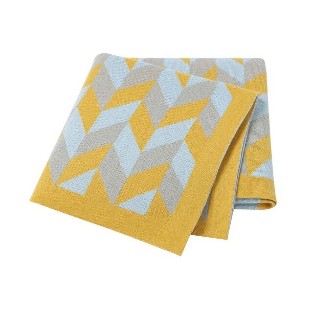 Chevrons Baby Childrens Cotton Knitted Blanket - Just Kidding Store