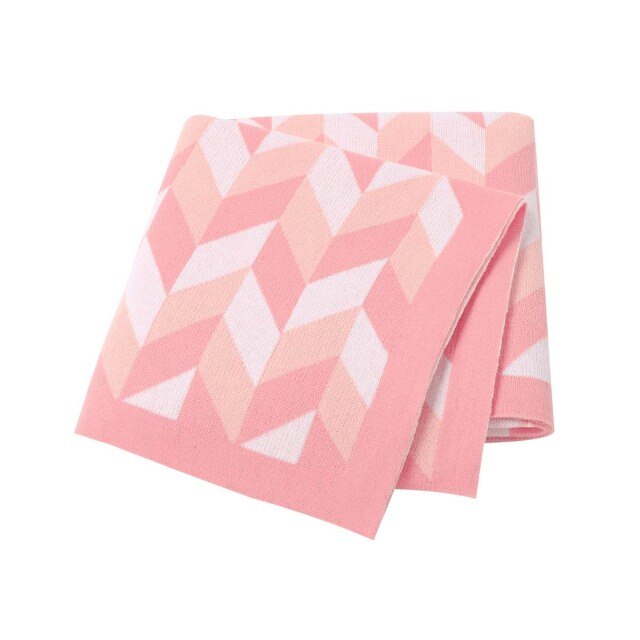 Chevrons Baby Childrens Cotton Knitted Blanket - Just Kidding Store