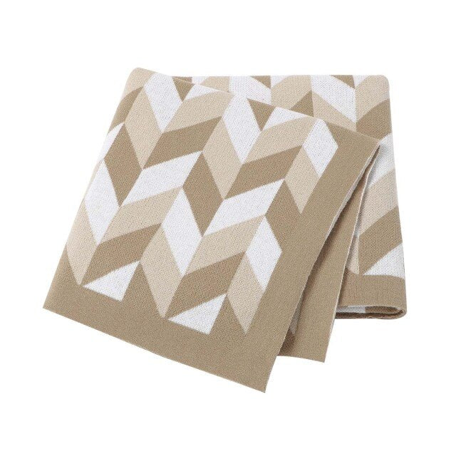 Chevrons Cotton Knitted Blanket