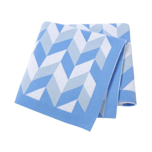 Chevrons Baby Childrens Cotton Knitted Blanket - Just Kidding Store