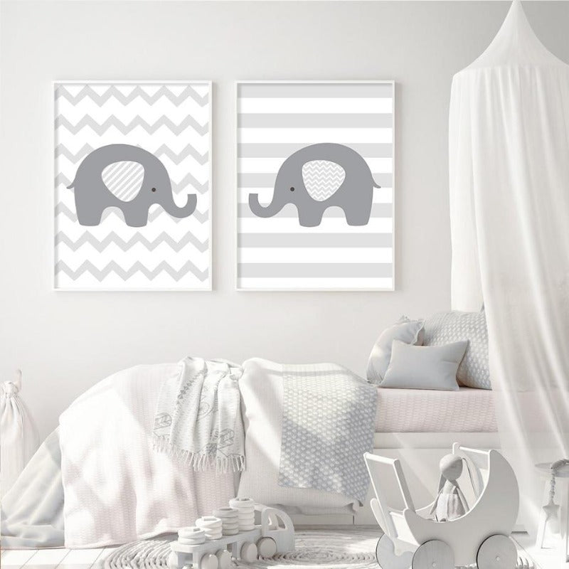 Custom Name Initial Letter Canvas Wall Art Nursery Poster - Just Kidding Store