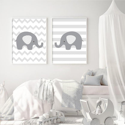 Custom Name Initial Letter Canvas Wall Art Nursery Poster - Just Kidding Store