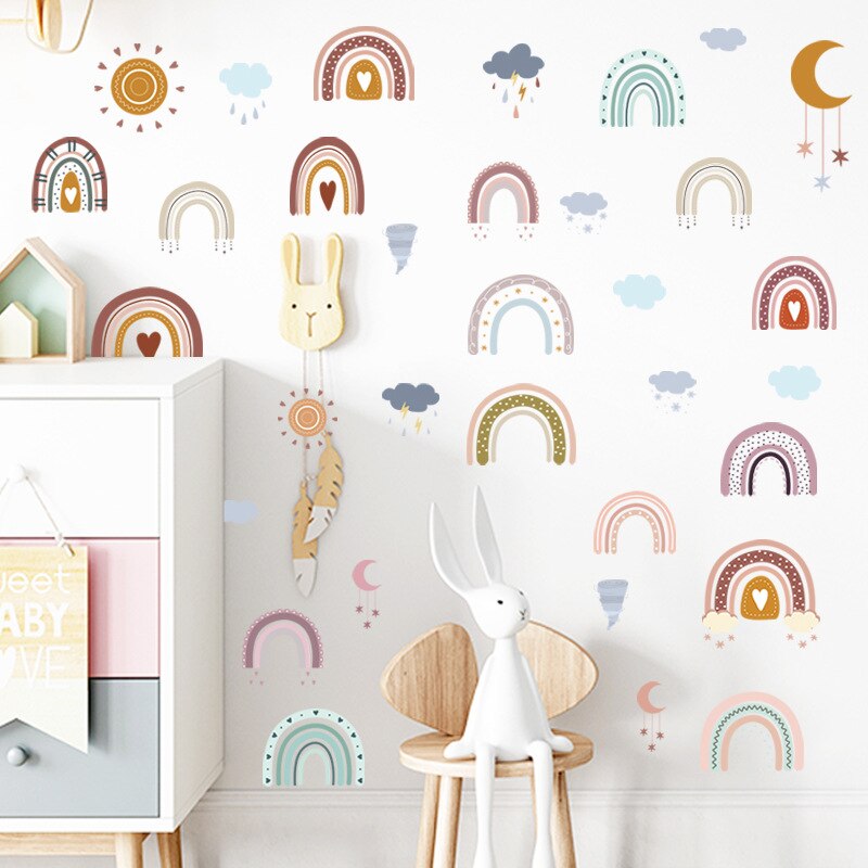 Boho Rainbow Wall Stickers - Nursery Decals - Just Kidding Store