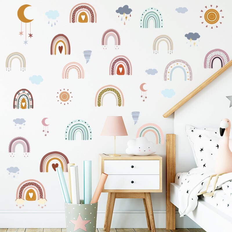 Boho Rainbow Wall Stickers - Nursery Decals - Just Kidding Store
