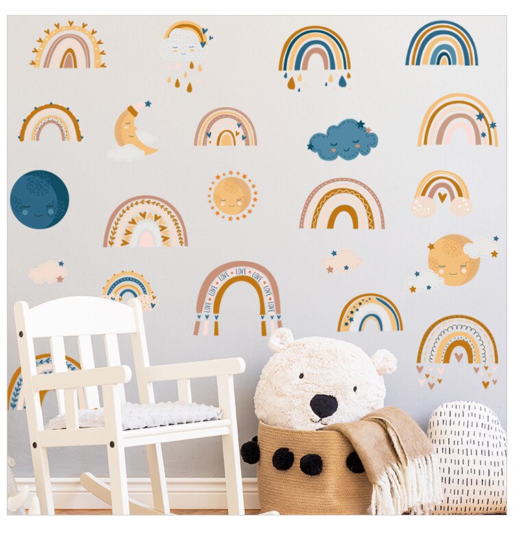 Boho Rainbow Wall Stickers - Nursery Decals - Just Kidding Store