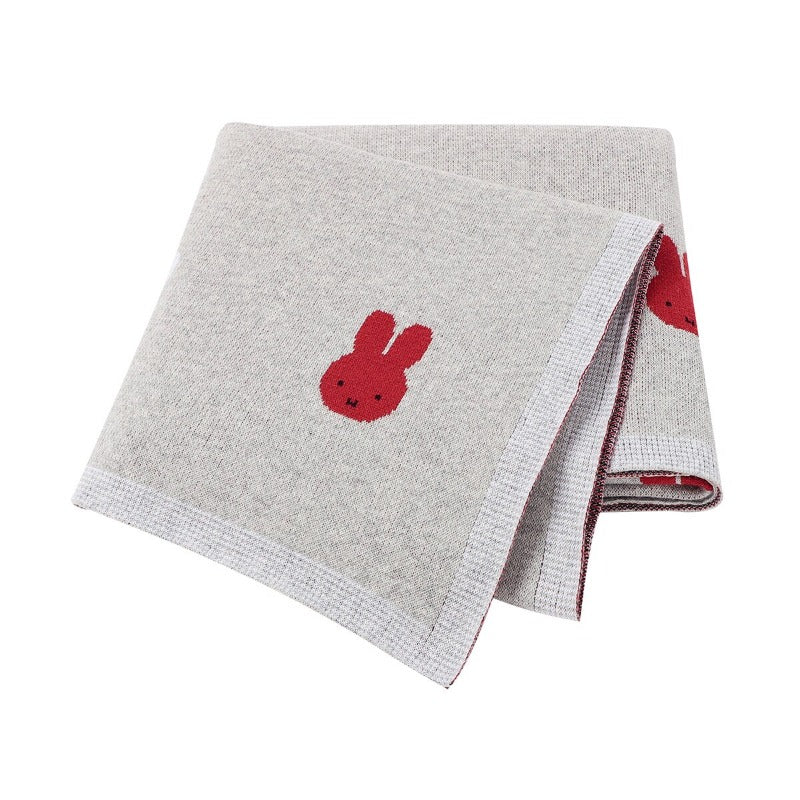 Little Bunny Baby Childrens Cotton Knitted Blanket - Just Kidding Store