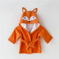 Baby Bamboo Fiber Hooded Bathrobe - Orange Fox - Just Kidding Store