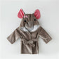 Baby Bamboo Fiber Hooded Bathrobe Brown Elephant - Just Kidding Store