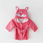 Baby Bamboo Fiber Hooded Bathrobe - Pink Fox - Just Kidding Store