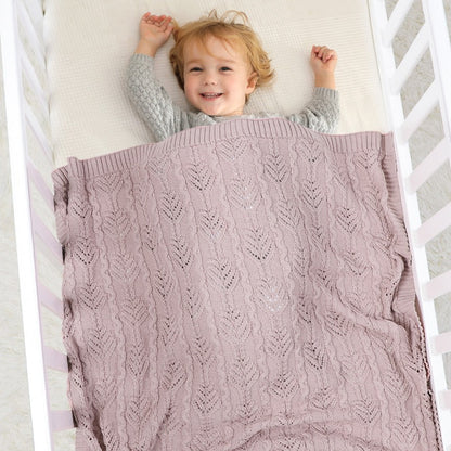 Cable Knit Cotton Baby Nursery Blanket - Just Kidding Store