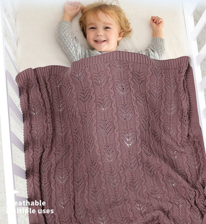 Cable Knit Cotton Baby Nursery Blanket - Just Kidding Store