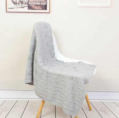 Cable Knit Cotton Baby Nursery Blanket - Just Kidding Store