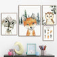 Forest Animals Canvas Prints Fox Raccoon Owl Wolf - Just Kidding Store