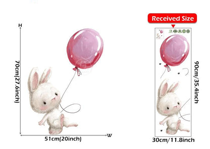 Balloon Bunny Wall Decals - Nursery Wall Stickers - Just Kidding Store