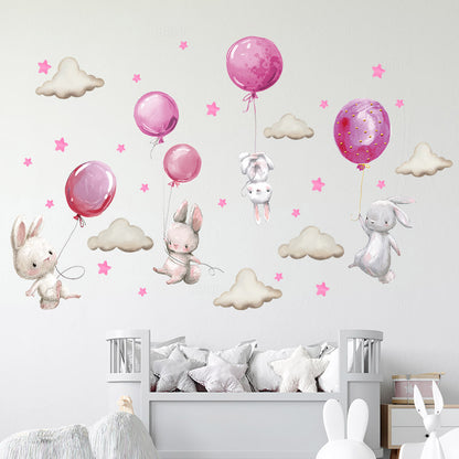 Balloon Bunny Wall Decals - Nursery Wall Stickers - Just Kidding Store