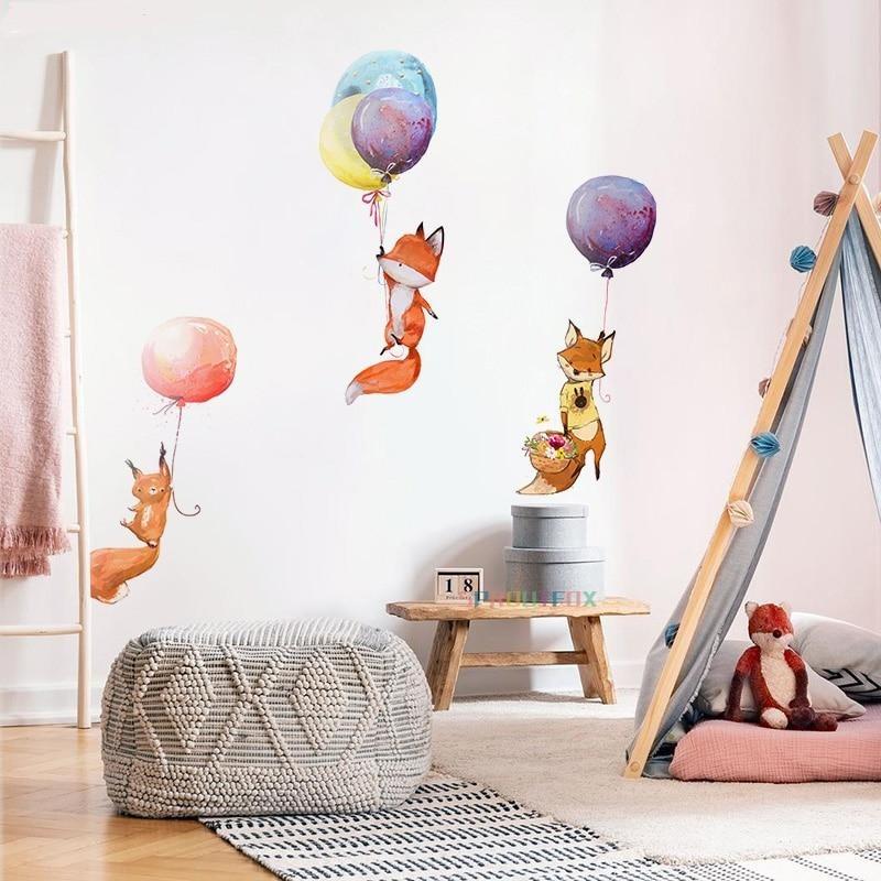 Forest Creatures Wall Decal Fox Raccoon Stickers - Just Kidding Store