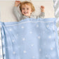 White Stars Cotton Knitted Baby Children Nursery Blanket - Just Kidding Store