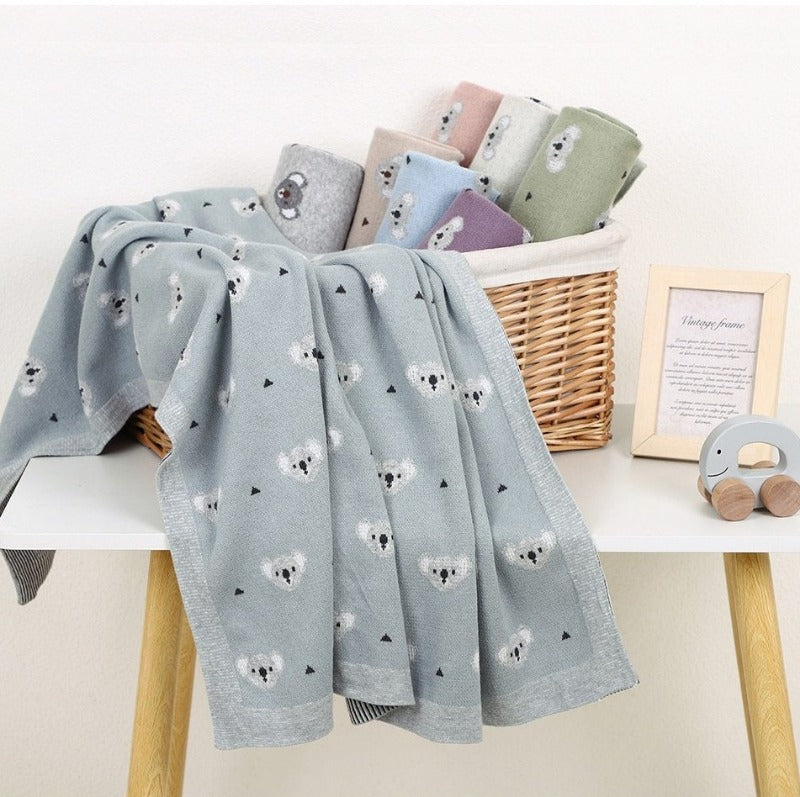Little Koala Baby Children Cotton Knitted Blanket - Just Kidding Store