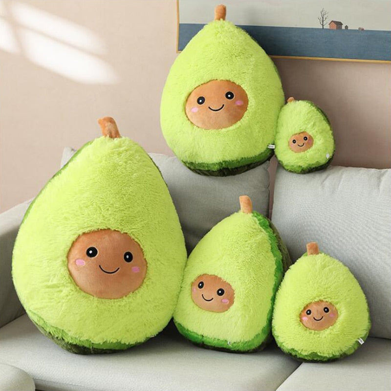 Happy Avocado Cushion - Kids Fruit Pillow -  Just Kidding Store