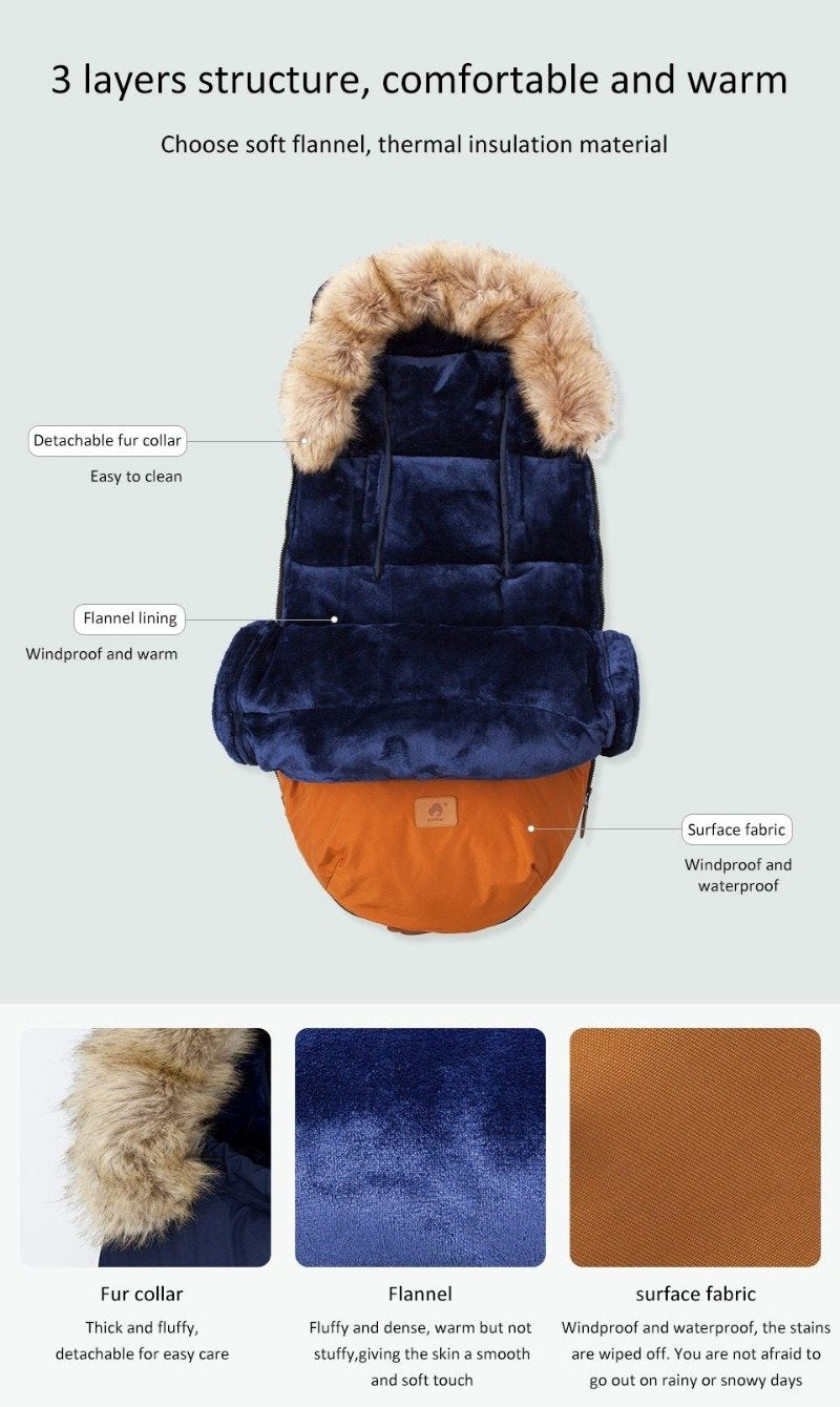 Stroller Footmuff - Winter Thick Pram Envelope - Just Kidding Store