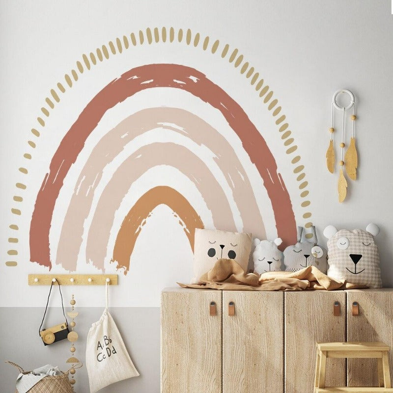 Big Rainbow Wall Decal - Boho Nursery Stickers - Just Kidding Store