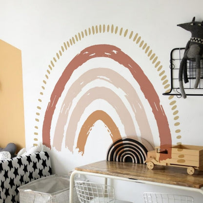 Big Rainbow Wall Decal - Boho Nursery Stickers - Just Kidding Store