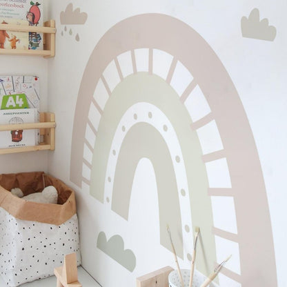 Big Rainbow Wall Decal - Boho Nursery Stickers - Just Kidding Store