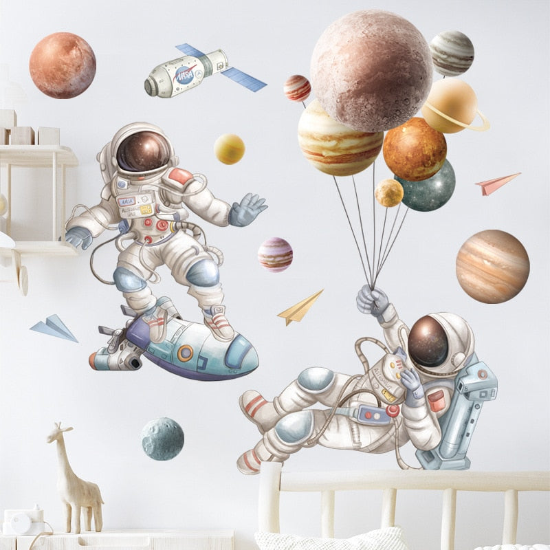 Space Travel Astronauts Wall Sticker - Just Kidding Store