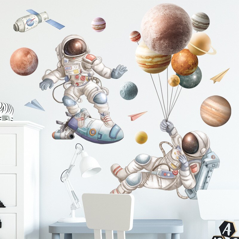 Space Travel Astronauts Wall Sticker - Just Kidding Store