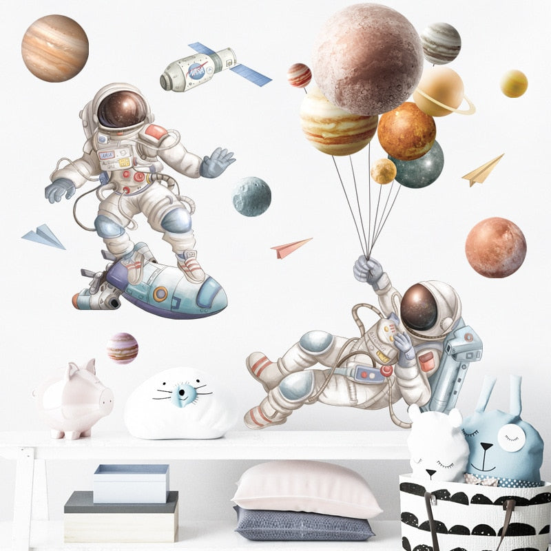 Space Travel Astronauts Wall Sticker - Just Kidding Store