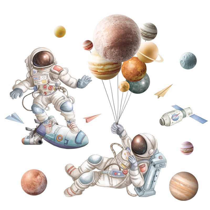 Space Travel Astronauts Wall Sticker