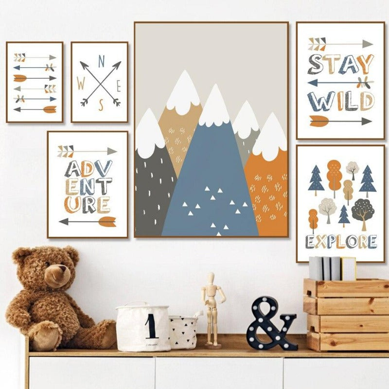 High Mountains Canvas Wall Art -  Adventure Inspired Prints - Just Kidding Store