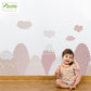 Pink Mountains Fabric Wall Stickers